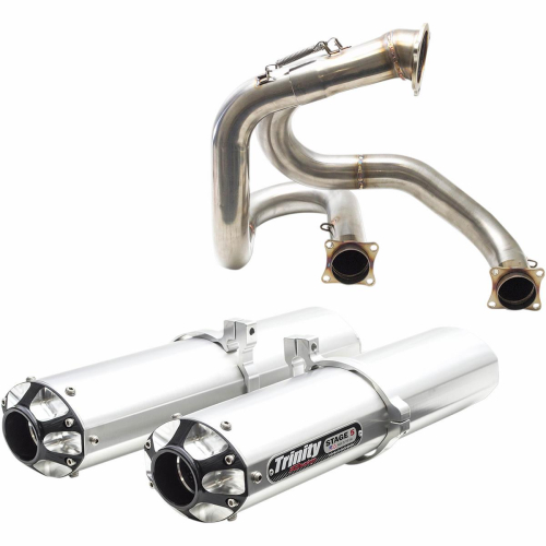 Trinity Racing - Trinity Racing Stage 5 Dual Slip-Ons - Brushed Muffler - TR4146D