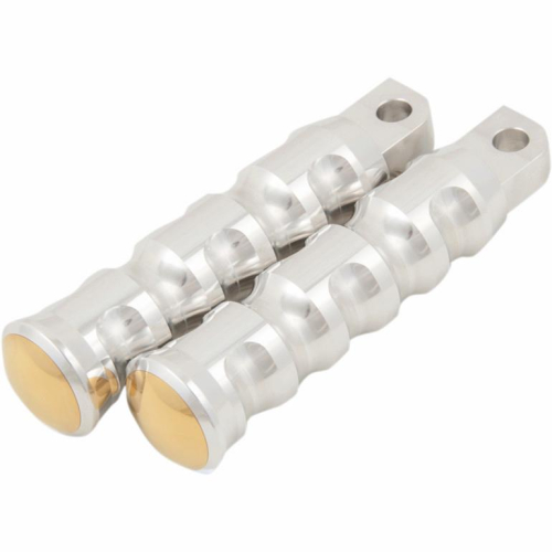 Kens Factory - Kens Factory Neo-Fushion Male Mount Passenger Footpegs - Polished/Brass - 5021