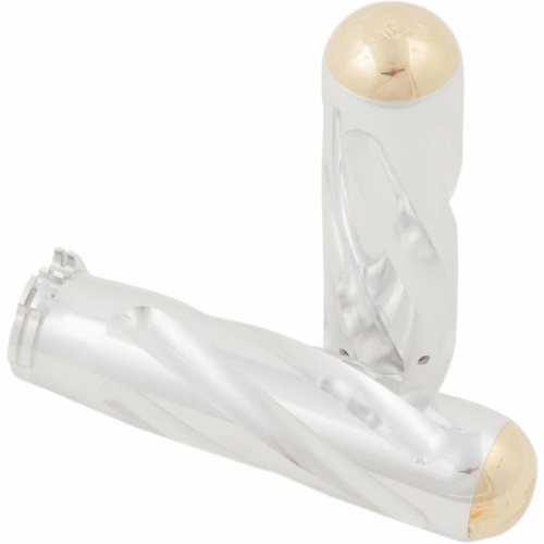 Kens Factory - Kens Factory Neo-Fusion Spiral Grips - Polished with Brass End Caps - 1011