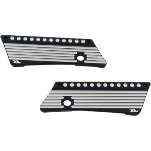 Kens Factory - Kens Factory Saddlebag Latch Covers - Black Machine - 12011