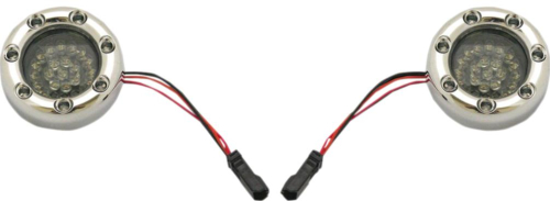 Custom Dynamics - Custom Dynamics Bullet Ringz LED Rear Turn Signal - Red/Red - Smoke Lens - Chrome - BTRC-RR-JAE-S