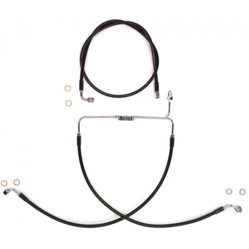 Magnum - Magnum Black Coated XR Stainless Front Brakeline Kit - 19in. Upper Brake Length - SBC131219