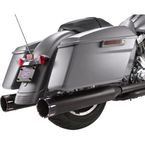 S&S Cycle - S&S Cycle MK45 4-1/2in. Performance Muffler - Black with Black/Machined Tracer End Caps - 5500671