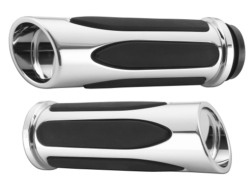 Arlen Ness - Arlen Ness Comfort Grips - Deep Cut - Chrome - I5001