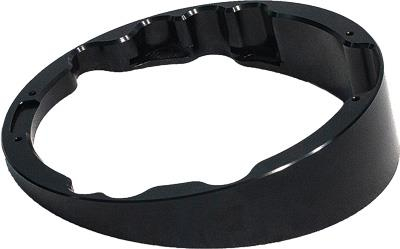 MC Baggers - MC Baggers Raked Headlight Bezel - Black - HB-B