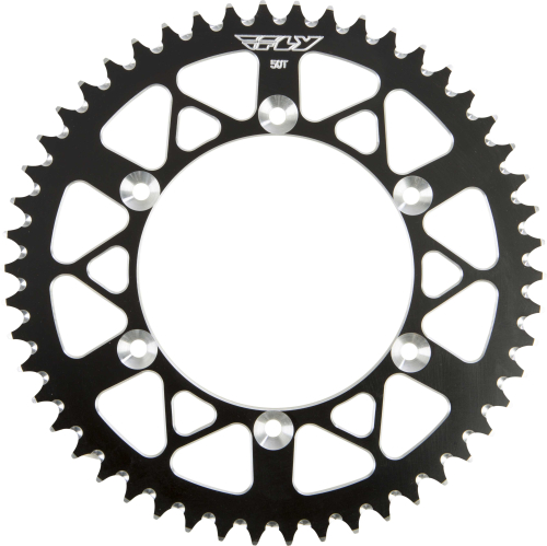 Fly Racing - Fly Racing Aluminum Rear Sprocket - Black - 50T - 208-50 BLK