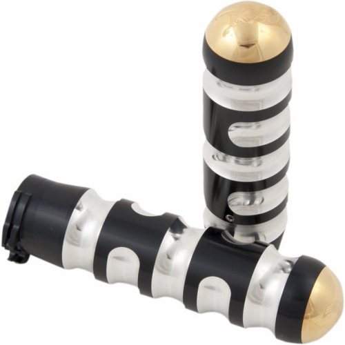 Kens Factory - Kens Factory Neo-Fushion Classic Grips - Black Machine with Brass End Caps - 1008