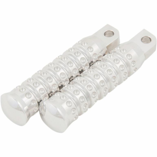 Kens Factory - Kens Factory Ribbed Male Mount Driver Footpegs - Polished - 5008