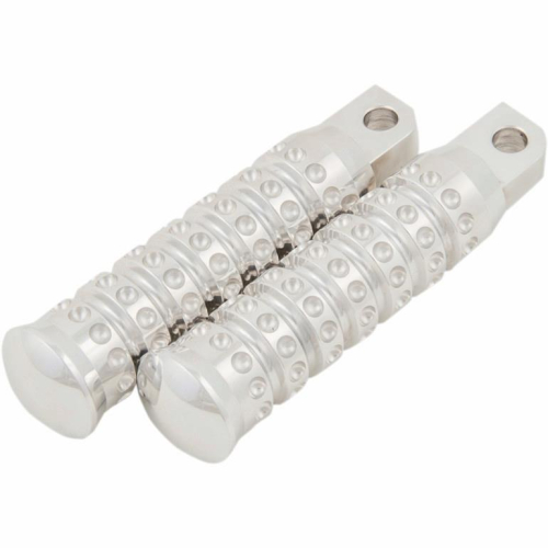 Kens Factory - Kens Factory Ribbed Male Mount Passenger Footpegs - Polished - 5009