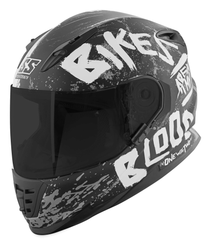 Speed & Strength - Speed & Strength SS1310 Bikes Are In My Blood Helmet - 884370 - Matte Black/White/Charcoal - Small