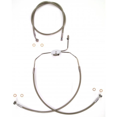 Magnum - Magnum Clear Coated XR Stainless Front Brakeline Kit - 19in. Upper Brake Length - SSC130719