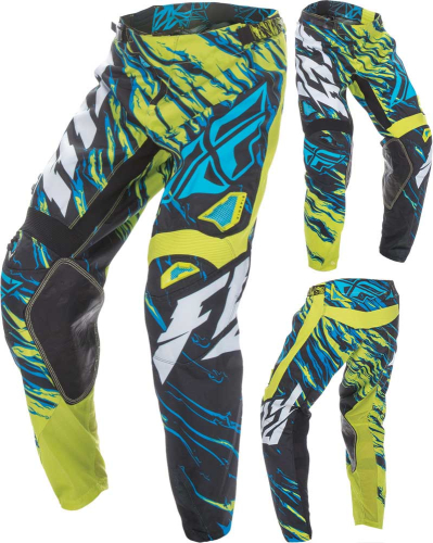 Fly Racing - Fly Racing Kinetic Relapse Youth Pants - 370-43520 - Black/Lime/Blue - 20