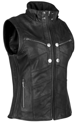 Speed & Strength - Speed & Strength Hells Belles Leather Womens Vest - 884293 - Black - X-Small