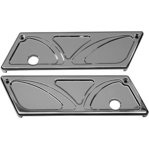 Carl Brouhard Designs - Carl Brouhard Designs Saddlebag Latch Covers - Spiro Series - Chrome - SBL002C
