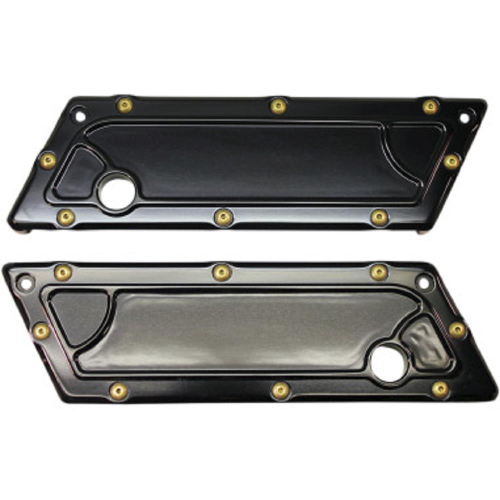 Carl Brouhard Designs - Carl Brouhard Designs Saddlebag Latch Covers - Bomber Series - Black - BBL002B