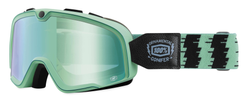 100% - 100% Barstow Cyan Classic Goggles - 5000218402 - Cyan / Blue Mirror Lens - OSFM