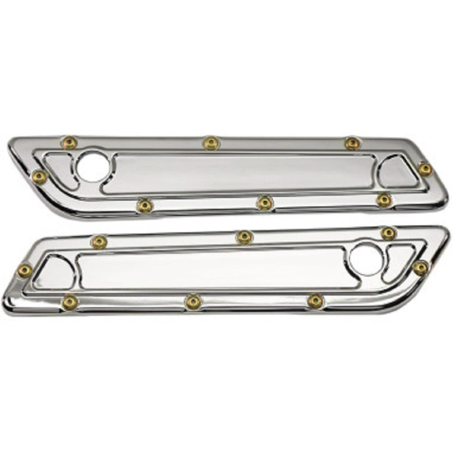 Carl Brouhard Designs - Carl Brouhard Designs Elite Series Saddlebag Hinge Covers - Bomber Series - Chrome - BBL001C