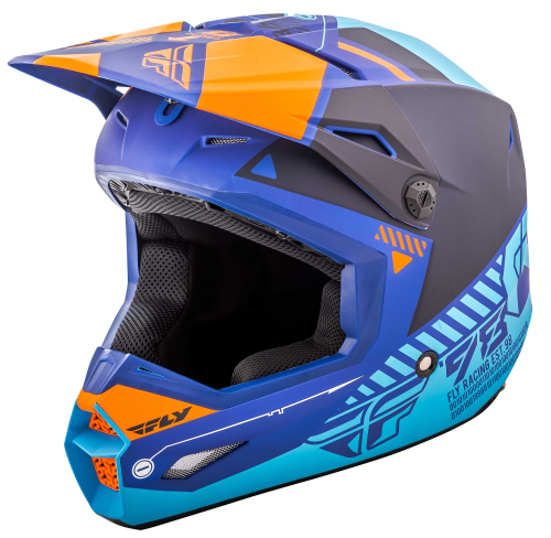Fly Racing - Fly Racing Kinetic Elite Onset Helmet - 73-85032X - Matte Blue/Orange - 2XL