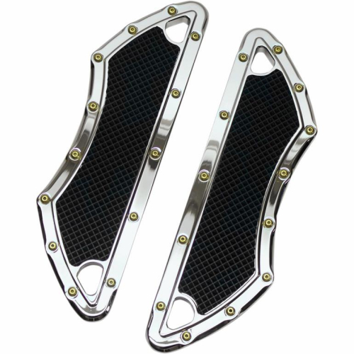 Carl Brouhard Designs - Carl Brouhard Designs Bomber Series Passenger Floorboards - Chrome - FBRBSC
