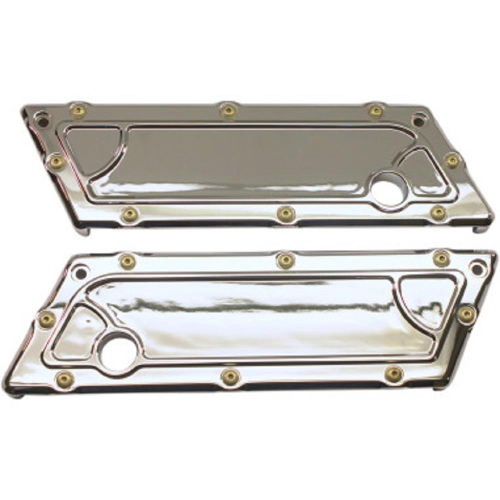 Carl Brouhard Designs - Carl Brouhard Designs Saddlebag Latch Covers - Bomber Series - Chrome - BBL002C