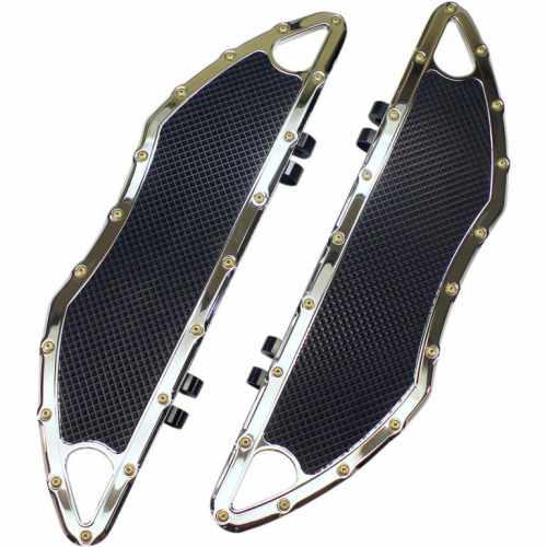 Carl Brouhard Designs - Carl Brouhard Designs Bomber Series Driver Floorboards - Chrome - FBBSC
