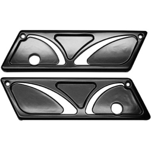 Carl Brouhard Designs - Carl Brouhard Designs Saddlebag Latch Covers - Spiro Series - Black - SBL002B