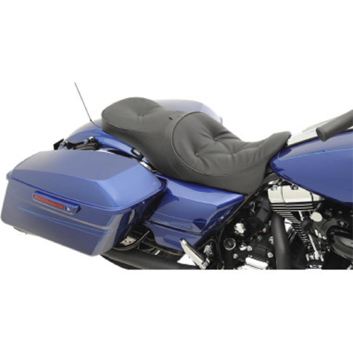 Drag Specialties - Drag Specialties Low Profile Forward Positioning Touring Seat with Driver Backrest - Mild Stitch - XF-2-0801-1010