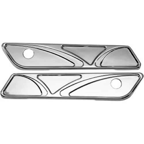 Carl Brouhard Designs - Carl Brouhard Designs Elite Series Saddlebag Hinge Covers - Spiro Series - Chrome - SBL001C