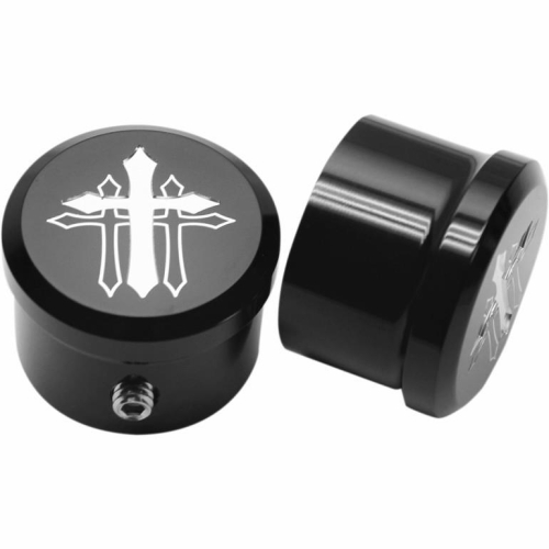 Carl Brouhard Designs - Carl Brouhard Designs Cross Style Axle Covers - Black - CRAXCB