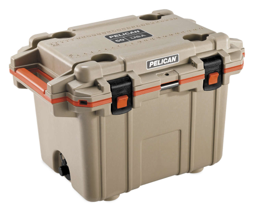 Pelican Products - Pelican Products Elite 50qt. Cooler - Tan/Orange - 50Q-2-TANORG