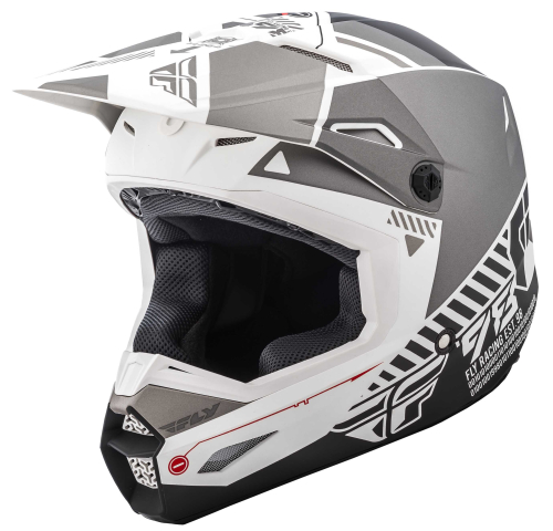 Fly Racing - Fly Racing Kinetic Elite Onset Youth Helmet - 73-8500YM - Matte White/Gray - Medium