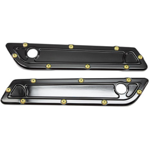 Carl Brouhard Designs - Carl Brouhard Designs Elite Series Saddlebag Hinge Covers - Bomber Series - Black - BBL001B