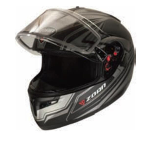 Zoan - Zoan Optimus Eclipse Graphics Snow Helmet with Electric Shield - 238-563 - Silver - X-Small