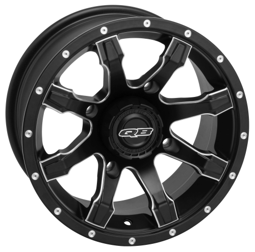 QuadBoss - QuadBoss Grinder Wheel - 12x7 - 2+5 Offset - 4/110 - Matte Black with Machined Edge - 608504