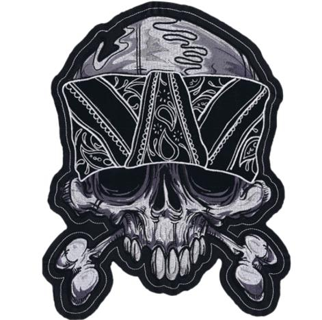 Lethal Threat - Lethal Threat Cross Bones Bandana Embroidery Patch - LT30172