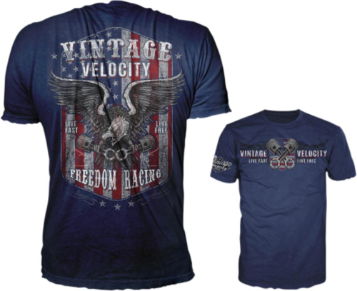 Lethal Threat - Lethal Threat Freedom Racing USA T-Shirt - VV40109M - Blue - Medium