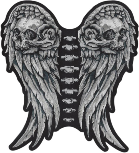 Lethal Threat - Lethal Threat Winged Skull Spine Embroidered Patch - LT30209