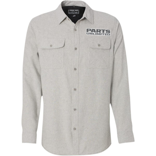 Throttle Threads - Throttle Threads Parts Unlimited Flannel Shirt - PSU31S82STSR - Solid Stone - Small
