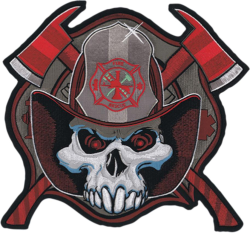 Lethal Threat - Lethal Threat Fireman Skull Embroidered Patch - LT30101