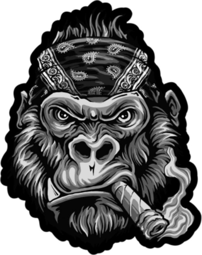 Lethal Threat - Lethal Threat Bandanna Gorilla Embroidered Patch - LT30214