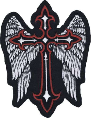 Lethal Threat - Lethal Threat Winged Cross Embroidered Patch - LT30201