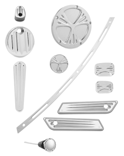 Arlen Ness - Arlen Ness Deep Cut Accessory Package - Chrome - 91-102
