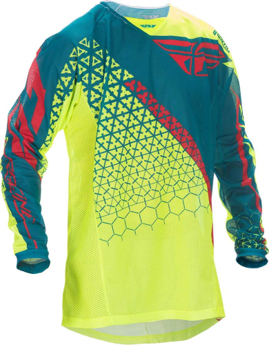 Fly Racing - Fly Racing Kinetic Trifecta Mesh Jersey - 370-328S - Hi-Vis/Teal - Small