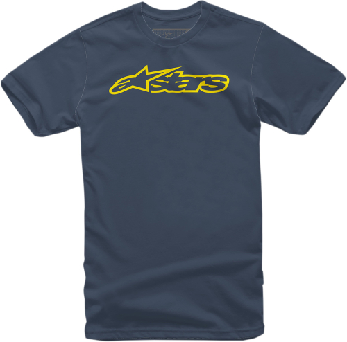 Alpinestars - Alpinestars Blaze T-Shirt - 10327203270502X - Navy/Yellow - 2XL