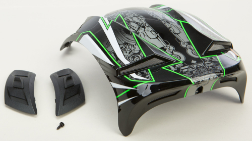 G-Max - G-Max Top Vent for GM69 Helmet - Black/Hi-Vis Green - G069021