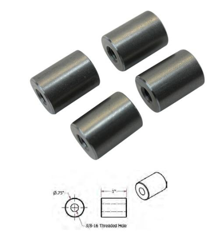 TC Bros - TC Bros Straight Bungs - 3/8-16 Threaded - 1in. Long - 104-0063