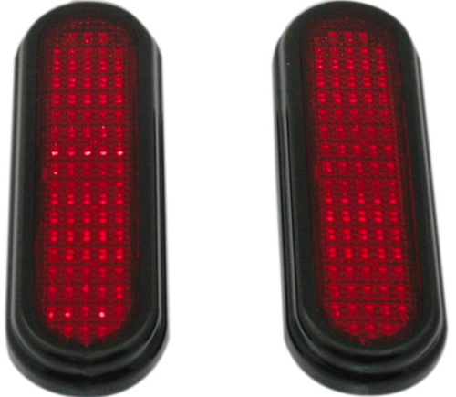 Custom Dynamics - Custom Dynamics Flatz Lights - Gloss Black - Clear LEDs with Red Lenses - GENFLATZREDB