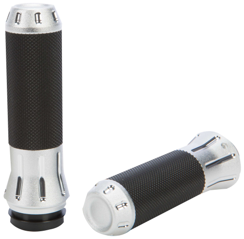 HardDrive - HardDrive Fly By Wire Throttle Venom Custom Grips - Shot Peened - Chrome - 354136