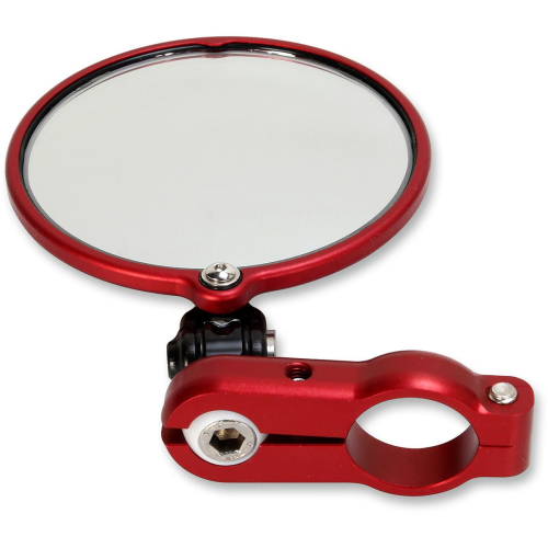 CRG - CRG Hindsight LS (Lane Splitter) Left Side Bar End Mirror - Red - HSLS302L