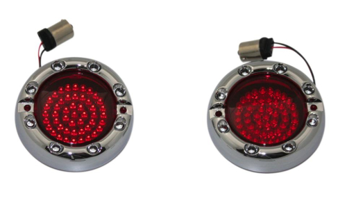 Custom Dynamics - Custom Dynamics Flat Ringz Rear LED Turn Signal (1156 Base) - Chrome - Red Inner/Red Outer/Red Lens - FTRCRR1156R